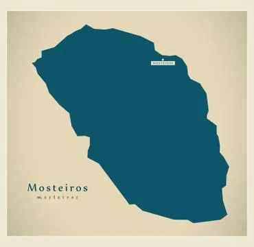 Modern Map - Mosteiros CV Stock Illustration