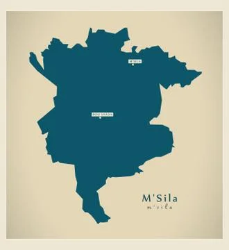 Modern Map - M'Sila DZ Stock Illustration