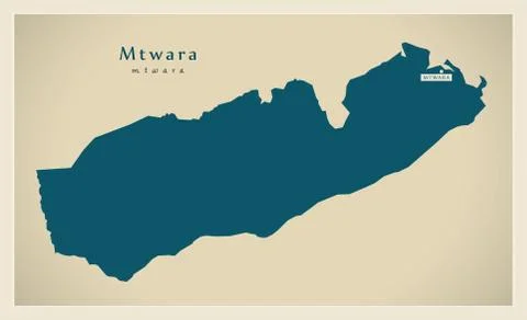 Modern Map - Mtwara TZ Stock Illustration
