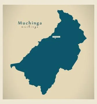 Modern Map - Muchinga ZM Stock Illustration