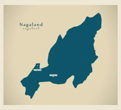 Modern Map - Nagaland IN Stock Illustration