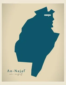 Modern Map - An-Najaf IQ Stockillustratie