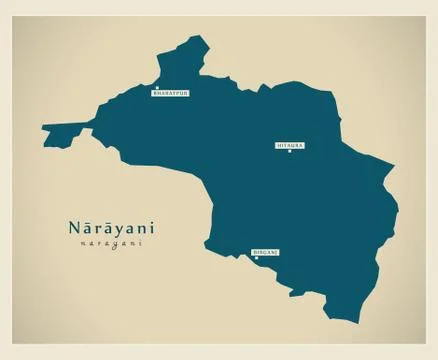 Modern Map - Narayani NP Illustrazione stock