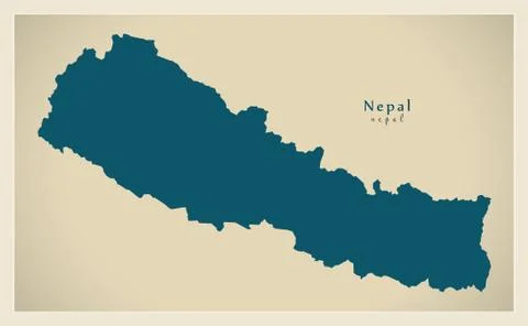 Modern Map - Nepal NP Stock Illustration