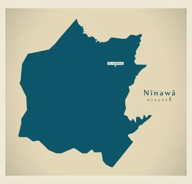 Modern Map - Ninawa IQ Stock Illustration