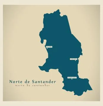Modern Map - Norte de Santander CO Stock Illustration