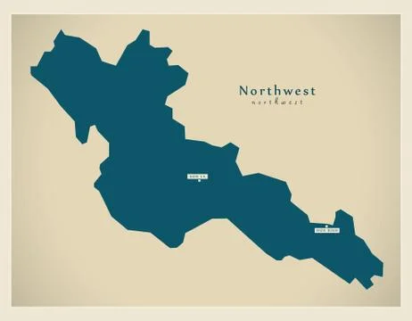 Modern Map - Northwest VN Illustrazione stock