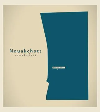 Modern Map - Nouakchott MR Stock Illustration