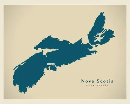 Modern Map - Nova Scotia CA Illustrazione stock