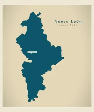 Modern Map - Nuevo Leon MX Stock Illustration