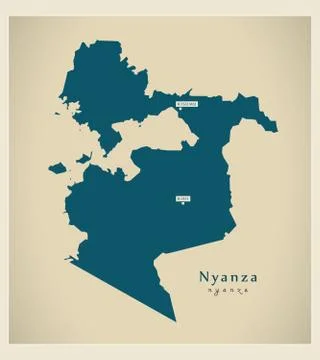 Modern Map - Nyanza KE Stock Illustration