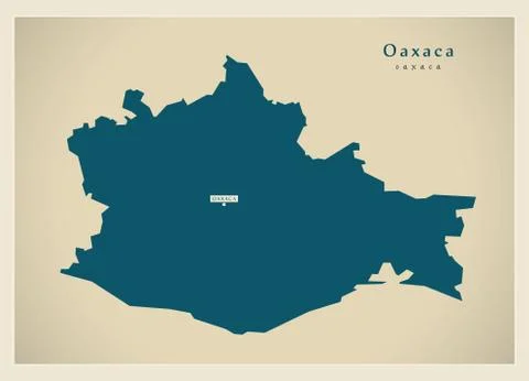 Modern Map - Oaxaca MX Ilustração Stock