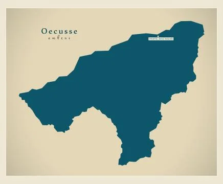 Modern Map - Oecusse TL Stock Illustration