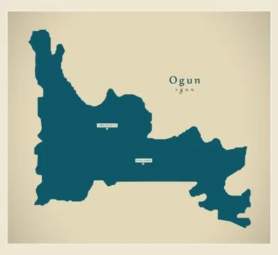 Modern Map - Ogun NG Stock Illustration