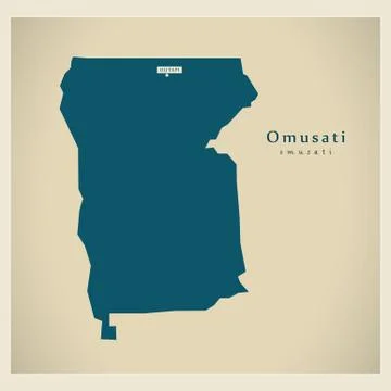 Modern Map - Omusati NA Stock Illustration