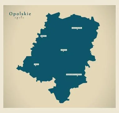 Modern Map - Opolskie PL Stock Illustration