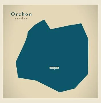Modern Map - Orchon MN Stock Illustration