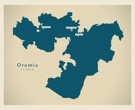 Modern Map - Oromia ET Illustrazione stock