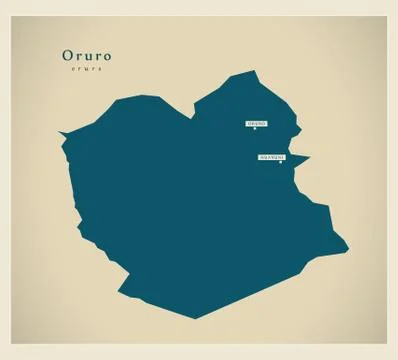 Modern Map - Oruro BO Stock Illustration