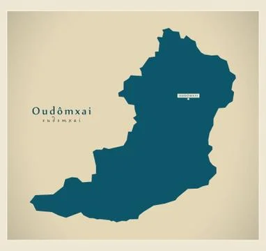 Modern Map - Oudomxai LA Illustrazione stock