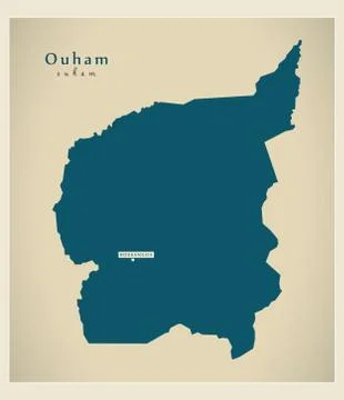 Modern Map - Ouham CF Stock Illustration
