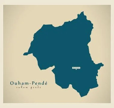 Modern Map - Ouham-Pende CF Stock Illustration
