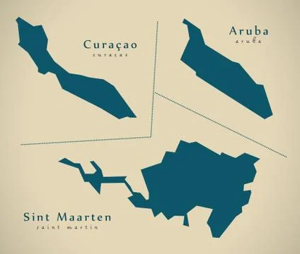 Modern Map - Overseas provinces NL illustration Stock-Illustration