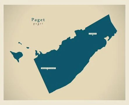Modern Map - Paget BM Stock Illustration