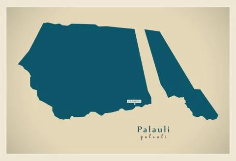 Modern Map - Palauli WS Stock Illustration