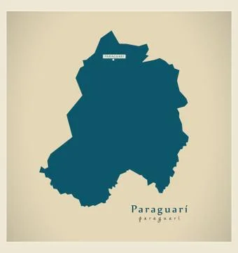 Modern Map - Paraguari PY Stockillustratie