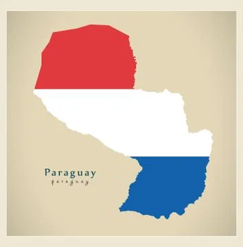Modern Map - Paraguay colored PY Stock Illustration