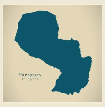 Modern Map - Paraguay PY Stock Illustration