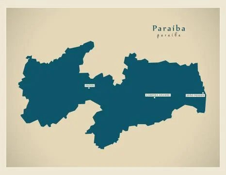 Modern Map - Paraiba BR Ilustración de archivo