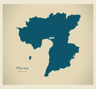 Modern Map - Parnu EE Stock Illustration