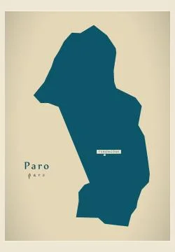 Modern Map - Paro BT Stock Illustration