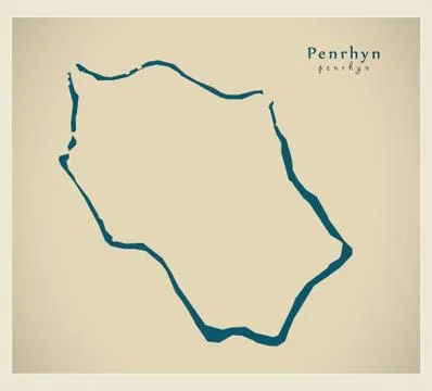 Modern Map - Penrhyn CK Stock Illustration