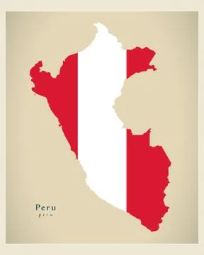 Modern Map - Peru colored PE Stock Illustration