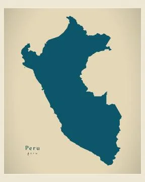 Modern Map - Peru PE Stock Illustration