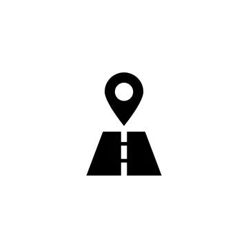 Modern map pin icon on a road, symbolizing navigation. Ideal for travel and.. 스톡 일러스트