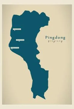 Modern Map - Pingdong TW Stock Illustration