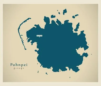 Modern Map - Pohnpei FM Stock Illustration