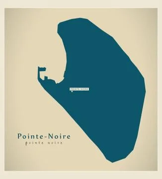 Modern Map - Pointe-Noire CG Stock Illustration