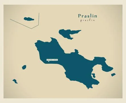 Modern Map - Praslin SC Stock Illustration