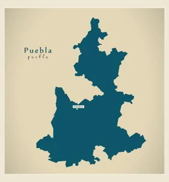 Modern Map - Puebla MX Stock Illustration