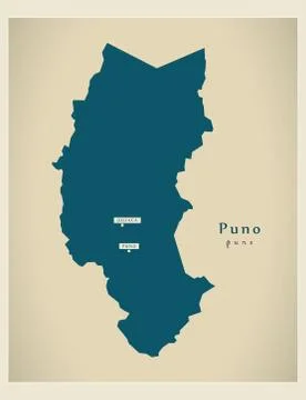 Modern Map - Puno PE Stock Illustration