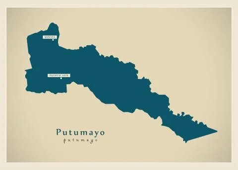 Modern Map - Putumayo CO Stock Illustration
