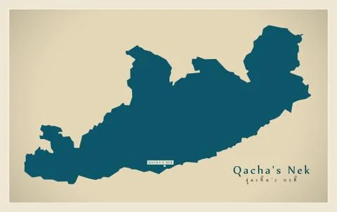 Modern Map - Qacha's Nek LS Stock Illustration