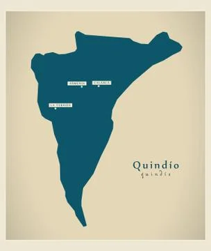 Modern Map - Quindio CO Stock Illustration