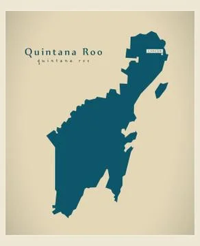 Modern Map - Quintana Roo MX Stock-Illustration
