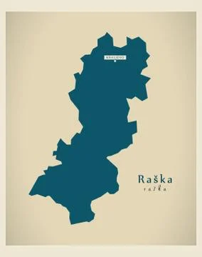 Modern Map - Raska RS Stock Illustration